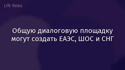 Общую диалоговую площадку могут создать ЕАЭС, ШОС и СНГ
