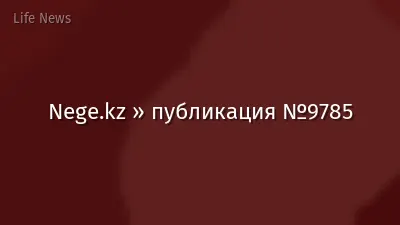 Nege.kz » публикация №9785