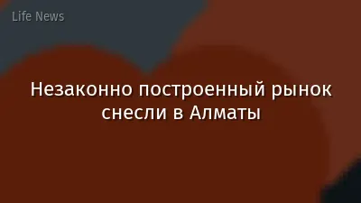Незаконно построенный рынок снесли в Алматы