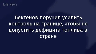 Бектенов поручил усилить контроль на границе, чтобы не допустить дефицита топлива в стране