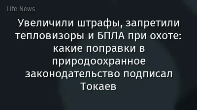 Увеличили штрафы, запретили тепловизоры и БПЛА при охоте: какие поправки в природоохранное законодательство подписал Токаев
