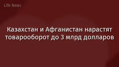 Казахстан и Афганистан нарастят товарооборот до 3 млрд долларов