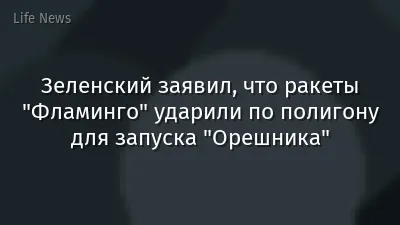 Зеленский заявил, что ракеты "Фламинго" ударили по полигону для запуска "Орешника"