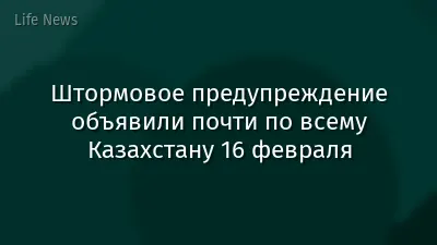Штормовое предупреждение объявили почти по всему Казахстану 16 февраля
