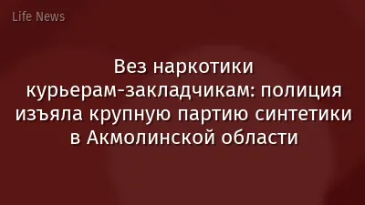 Вез наркотики курьерам-закладчикам: полиция изъяла крупную партию синтетики в Акмолинской области