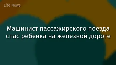 Машинист пассажирского поезда спас ребенка на железной дороге