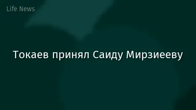 Токаев принял Саиду Мирзиееву