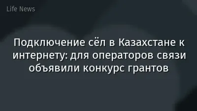 Подключение сёл в Казахстане к интернету: для операторов связи объявили конкурс грантов
