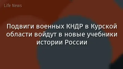 Подвиги военных КНДР в Курской области войдут в новые учебники истории России