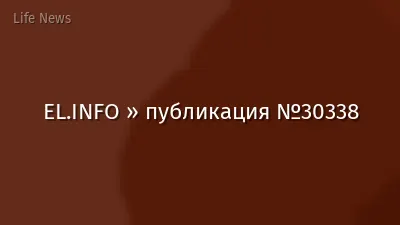EL.INFO » публикация №30338