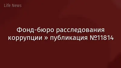 Фонд-бюро расследования коррупции » публикация №11814