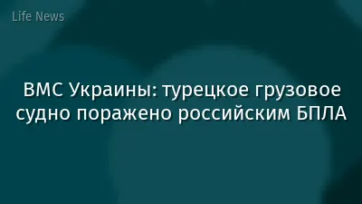 ВМС Украины: турецкое грузовое судно поражено российским БПЛА