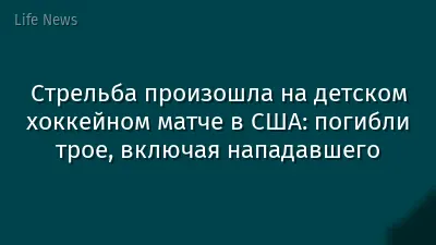 Стрельба произошла на детском хоккейном матче в США: погибли трое, включая нападавшего
