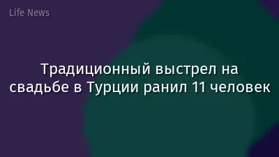 Традиционный выстрел на свадьбе в Турции ранил 11 человек