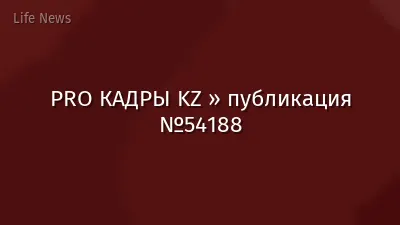 PRO КАДРЫ KZ » публикация №54188