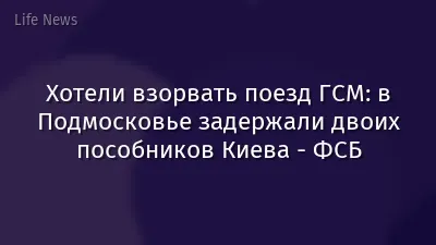 Хотели взорвать поезд ГСМ: в Подмосковье задержали двоих пособников Киева - ФСБ
