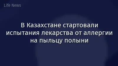 В Казахстане стартовали испытания лекарства от аллергии на пыльцу полыни