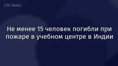 Не менее 15 человек погибли при пожаре в учебном центре в Индии