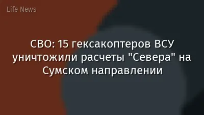 СВО: 15 гексакоптеров ВСУ уничтожили расчеты "Севера" на Сумском направлении