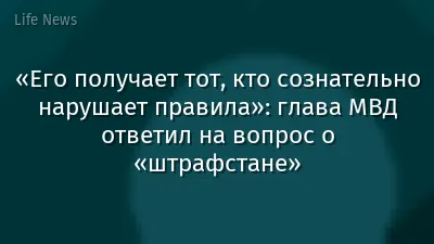 «Его получает тот, кто сознательно нарушает правила»: глава МВД ответил на вопрос о «штрафстане»