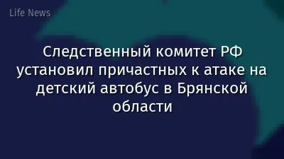 Следственный комитет РФ установил причастных к атаке на детский автобус в Брянской области