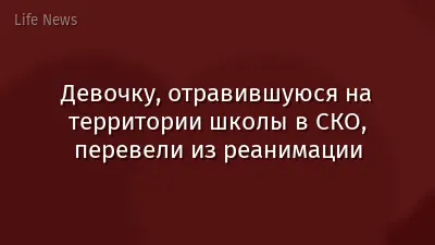Девочку, отравившуюся на территории школы в СКО, перевели из реанимации