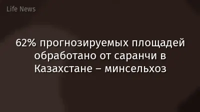 62% прогнозируемых площадей обработано от саранчи в Казахстане – минсельхоз