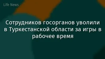 Сотрудников госорганов уволили в Туркестанской области за игры в рабочее время