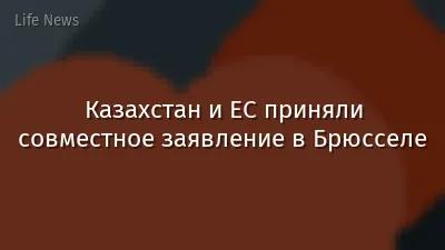 Казахстан и ЕС приняли совместное заявление в Брюсселе