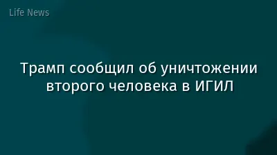 Трамп сообщил об уничтожении второго человека в ИГИЛ