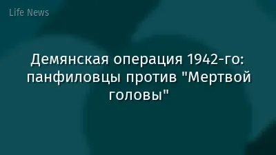 Демянская операция 1942-го: панфиловцы против "Мертвой головы"
