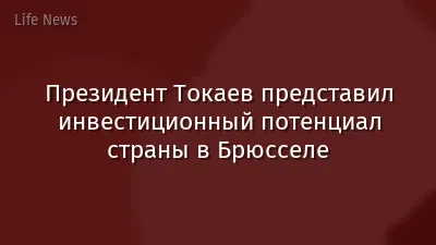 Президент Токаев представил инвестиционный потенциал страны в Брюсселе