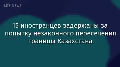 15 иностранцев задержаны за попытку незаконного пересечения границы Казахстана