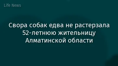 Свора собак едва не растерзала 52-летнюю жительницу Алматинской области