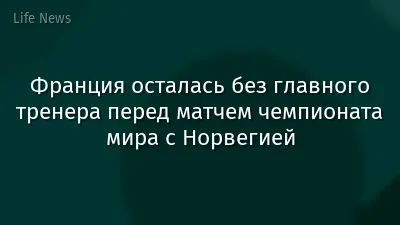Франция осталась без главного тренера перед матчем чемпионата мира с Норвегией