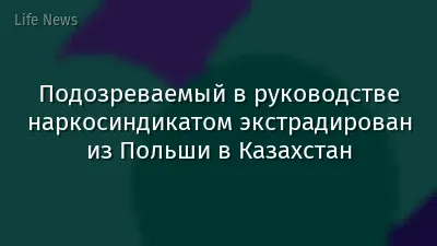 Подозреваемый в руководстве наркосиндикатом экстрадирован из Польши в Казахстан