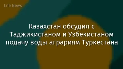 Казахстан обсудил с Таджикистаном и Узбекистаном подачу воды аграриям Туркестана