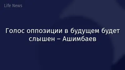 Голос оппозиции в будущем будет слышен – Ашимбаев