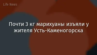 Почти 3 кг марихуаны изъяли у жителя Усть-Каменогорска
