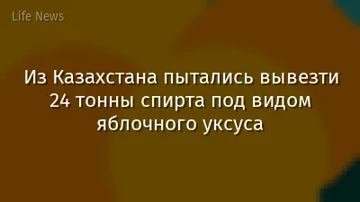 Из Казахстана пытались вывезти 24 тонны спирта под видом яблочного уксуса