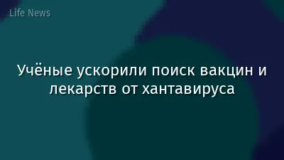 Учёные ускорили поиск вакцин и лекарств от хантавируса