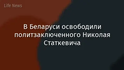 В Беларуси освободили политзаключенного Николая Статкевича