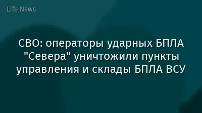 СВО: операторы ударных БПЛА "Севера" уничтожили пункты управления и склады БПЛА ВСУ
