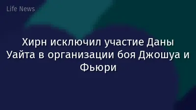 Хирн исключил участие Даны Уайта в организации боя Джошуа и Фьюри