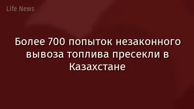 Более 700 попыток незаконного вывоза топлива пресекли в Казахстане