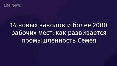 14 новых заводов и более 2000 рабочих мест: как развивается промышленность Семея