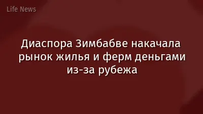 Диаспора Зимбабве накачала рынок жилья и ферм деньгами из-за рубежа
