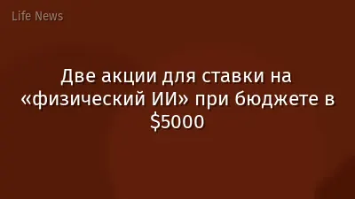 Две акции для ставки на «физический ИИ» при бюджете в $5000