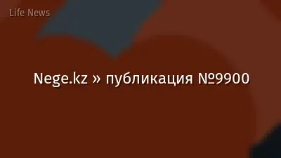 Nege.kz » публикация №9900