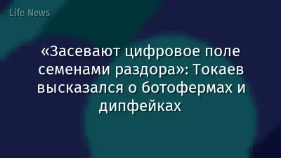 «Засевают цифровое поле семенами раздора»: Токаев высказался о ботофермах и дипфейках